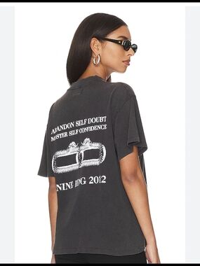 Anine Bing Ashton Serpent Black Tee Shirt